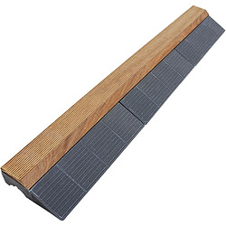 Xtiles Bordure pour dalle... - Brun Bordure pour dalle bois clipsable XTiles - 118 x 19,5 cm - Brun