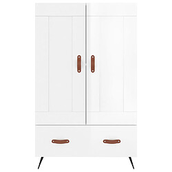 Acheter vidaXL Buffet haut blanc brillant 69,5x31x115 cm bois d'ingénierie