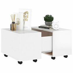 Avis vidaXL Table basse Blanc brillant 60x60x38 cm Aggloméré