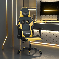 Maison Chic Chaise de jeu, Chaise gaming de massage, Fauteuil gamer d'ordinateur,Chaise de Bureau Noir et doré Similicuir -GKD91719