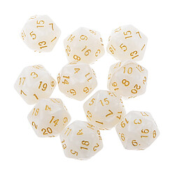 10pcs Vingt Faces De Dés D20 Jouer D & D Jeux Rpg Parti Dices Blanc