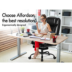 Avis ALFORDSON Chaise de Bureau Inclinable en Cuir PU Pour Ordinateur de Jeu Noir Brillant