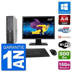 PC HP 6305 Pro SFF Ecran 22" AMD A4-5300B RAM 16Go Disque 500Go Windows 10 Wifi · Occasion 