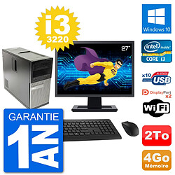 PC Tour Dell 7010 Ecran 27" Intel i3-3220 RAM 4Go Disque 2To Windows 10 Wifi · Occasion 