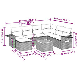 Avis vidaXL Salon de jardin avec coussins 8pcs mélange beige résine tressée