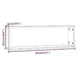 vidaXL Étagères murales cubiques 2 pcs Sonoma gris 80x15x26,5 cm pas cher