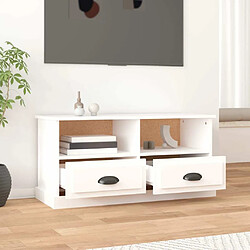 Avis Maison Chic Meuble TV scandinave - Banc TV pour salon blanc 93x35,5x45 cm bois d'ingénierie -MN96335