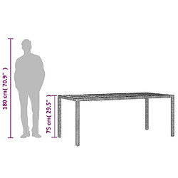 vidaXL Table de jardin et dessus en bois d'acacia gris résine tressée pas cher