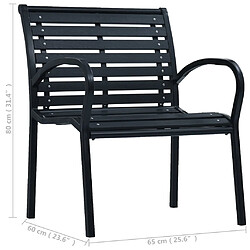 vidaXL Chaises de jardin lot de 2 Noir Acier et WPC pas cher