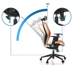 Siège de bureau / Fauteuil de direction AIR-PORT,tissu maille orange hjh OFFICE