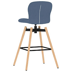 Acheter vidaXL Chaises pivotantes de bar lot de 2 bleu tissu