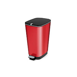 Carrefour KIS - Poubelle à pédale CHIC BIN STYLE 45 L - Rouge Dimensions : L 29 x P 44,5 x H 60,5 cm.