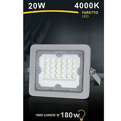 Tradex LED FIN POUR L'EXTÉRIEUR GRIS 20W IP65 LUMIÈRE FROIDE 6500K FS20W Spot Led Fin Pour L'extérieur Gris 20w Ip65 Lumière Froide 6500k Fs20w -blanc Naturel-