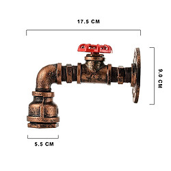 Acheter Stoex Vintage Applique Murale Créative Tuyau Rétro Industriel Lampe murale Fer Métal E27 pour Restaurant Café Bar Cuisine Chambre (Rouille)