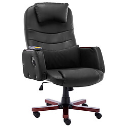 vidaXL Chaise de bureau de massage Noir Similicuir