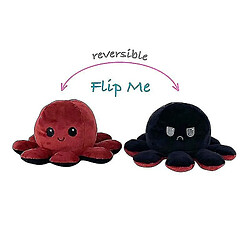 Universal Octopus réversible Plushie Double facette Doll Show Mood Mood Toyred Black 