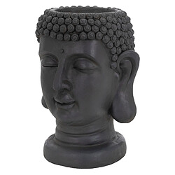 ML-Design Pot de Plantes/Fleurs Tête de Bouddha, 19x20x34 cm, Anthracite, Résine, Intérieur/Extérieur, Statue Massif, Grand Buste Sculpture, Vase Cache-pot, Planteur Décoration de Jardin, Urne Unique