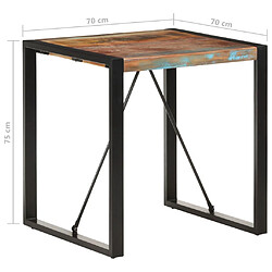 Acheter vidaXL Table à manger 70x70x75 cm Bois de récupération massif