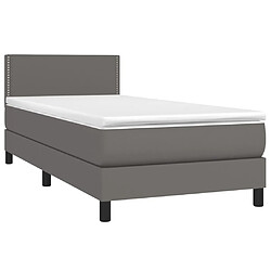 Avis Sommier à lattes,Cadre à lattes de lit pour Adulte et matelas LED Gris 80x200cm Similicuir -MN74644