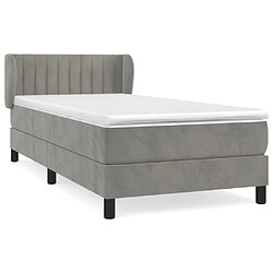 vidaXL Sommier à lattes de lit et matelas Gris clair 100x200cm Velours