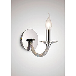 Luminaire Center Applique murale Elena avec interrupteur 1 Ampoule chrome poli/cristal