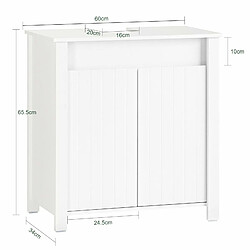 Acheter SoBuy BZR101-W Meuble sous Lavabo de Salle de Bain, Meuble sous Évier, Meuble de Rangement Salle de Bain, Meuble Évier de Cuisine avec 2 Portes