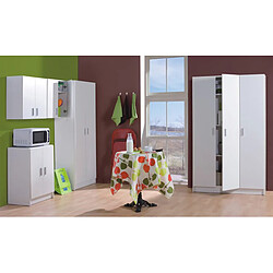 Avis Armoire de rangement suspendue avec 2 portes coloris blanc - Dim : H60 x L59 x P26.5 cm -PEGANE-