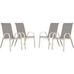 Habitat Et Jardin Fauteuil jardin Textilène Cordoba - Phoenix - Gris clair - Lot de 4