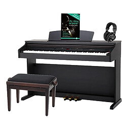 Classic Cantabile DP-50 RH Piano Numérique Bois de Rose avec banc de piano, casque 