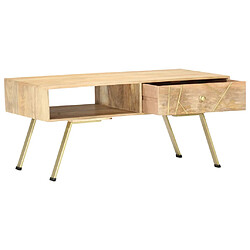 vidaXL Table basse 95x50x42 cm bois de manguier massif