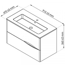 Dansmamaison Meuble sous vasque suspendu 2 tiroirs 90 cm Blanc - BIDO pas cher