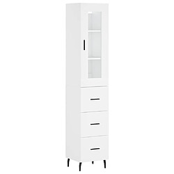 Maison Chic Buffet,Meuble de Rangement,commode pour salon,Cuisine Blanc 34,5x34x180 cm Bois d'ingénierie -MN95644