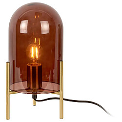 Avis LEITMOTIV Lampe de table en verre Glass Bell Chocolat.