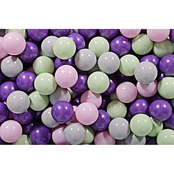 MeowBaby Jeu de Balles en Plastique, 300 Balles: Vert Clair/Violet/Gris/Rose Pastel 