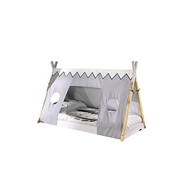 VIPACK Lit Tipi 90 X 200 Textile Assorti Nature/Blanc