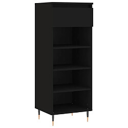 Maison Chic Armoire à Chaussures Noir,Meuble de Rangement à Chaussures 40x36x105 cm Bois d'ingénierie -MN86030