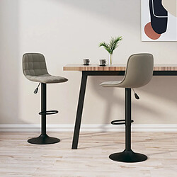 vidaXL Tabourets de bar lot de 2 gris clair velours 