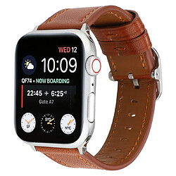 Avis Wewoo Pour Apple Watch séries 5 et 4 40 mm / 3 et 2 et 1 38 mm boucle de style moderne Bracelet en cuir véritable marron