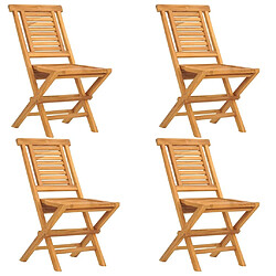 Maison Chic Lot de 4 Chaises de jardin,Fauteuil d'extérieur pliantes 47x63x90 cm bois massif teck -MN68705