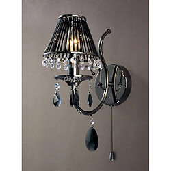 Luminaire Center Applique murale Luna 1 Ampoule chrome noir/cristal Coloris : chrome noir Largeur en Cm : 11 Hauteur en Cm : 31 Profondeur en Cm : 20.5 Poids en Kilos : 0,8 Nombre d'ampoules : 1 Type d'ampoule : E14 Pui