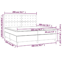 vidaXL Sommier à lattes de lit et matelas Gris foncé 200x200cm Velours pas cher