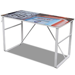 Helloshop26 Bureau table meuble travail informatique rectangulaire unique 0502067