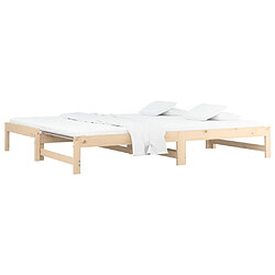 Avis Maison Chic Lit d'appoint 2x(90x200)cm,Lit coulissant Lit de repos Bois de pin massif -GKD50190