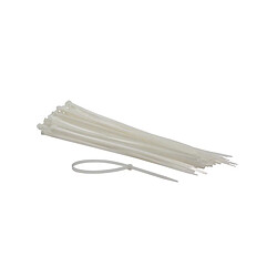 Perel Jeu de serre-c,bles en nylon - 4.8 x 300 mm - blanc (100 pcs) 