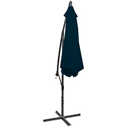 Avis vidaXL Parasol de jardin en porte-à-faux 3 m bleu