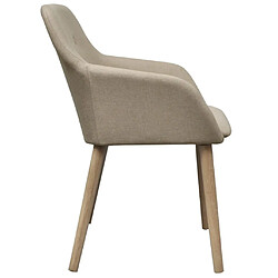 Acheter Maison Chic Lot de 4 Chaises à manger,Chaise pour cuisine beige tissu et chêne massif -MN88125