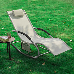 SoBuy OGS28-MIx2 Lot de 2 Fauteuils à bascule Transats de jardin avec repose-pieds