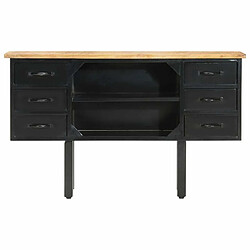 Maison Chic Buffet,Meuble de Rangement,commode pour salon,Cuisine 110x30x65 cm Bois de manguier massif brut et acier -MN69020