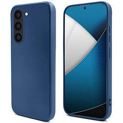 Moozy Lifestyle. Coque en silicone pour Samsung S23, bleu nuit – Coque légère en silicone liquide avec finition mate et doublure en microfibre douce, coque en silicone de qualité supérieure 