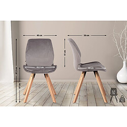 Non Lot de 2 chaises Luna velours